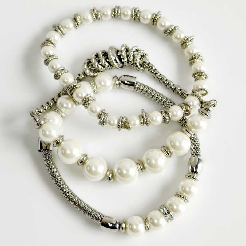 3pcs Chicos Beads Stackable Stretch Bracelet Chic Women Party Vacation Jewelry
