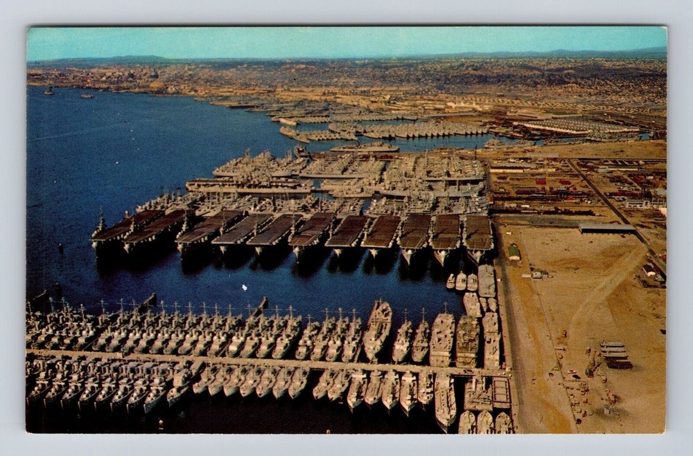 San Diego CA-California Naval Ships In Moth Balls Naval Station Vintage Postcard