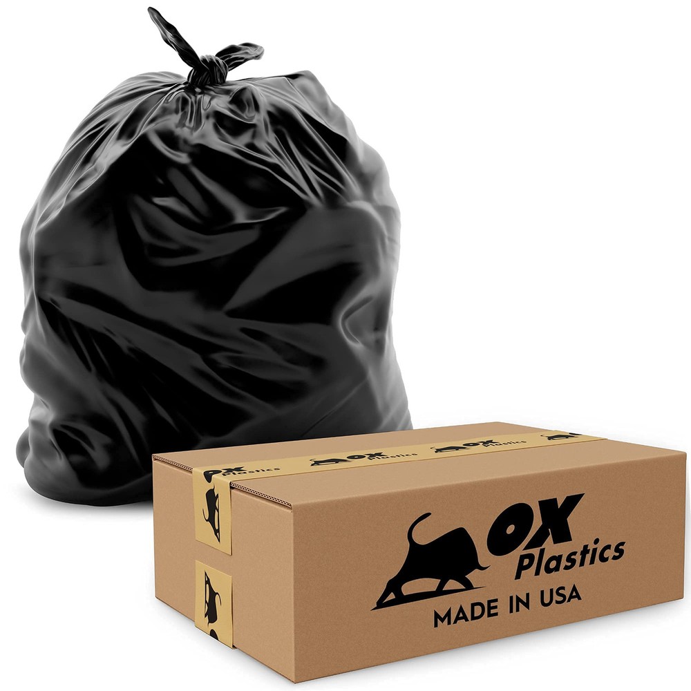 55 Galon (3 MIL) Heavy Duty Black Trash Bags - 25 Count Large 36x52 IN Thick ...