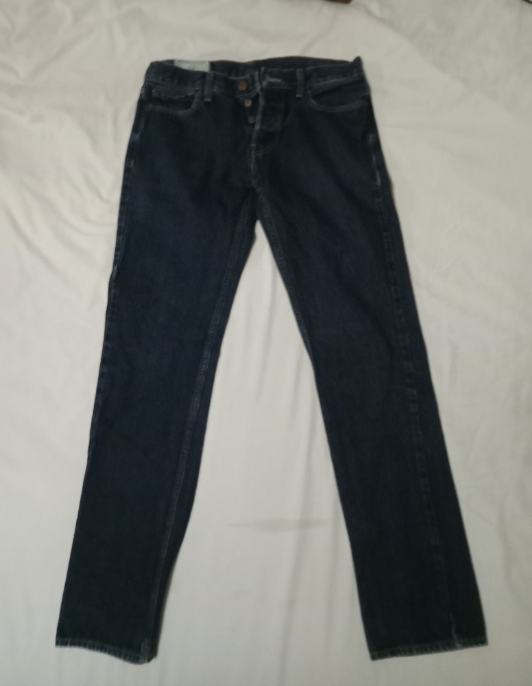 Hollister jeans mens 32x34 Slim Straight Button Fly blue classic Denim