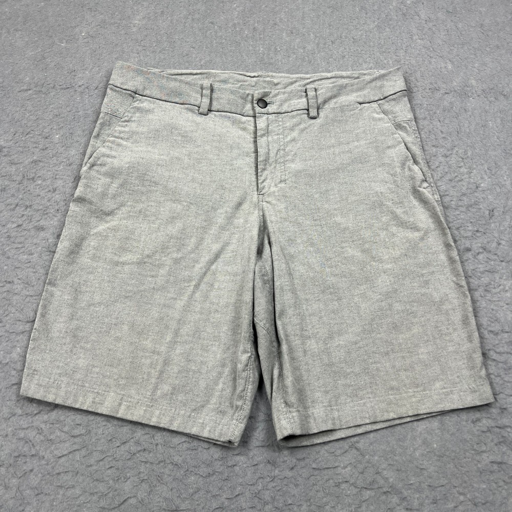 Lululemon Shorts Men's 38 Gray Oxford Woven ABC Commission Short Knit 11