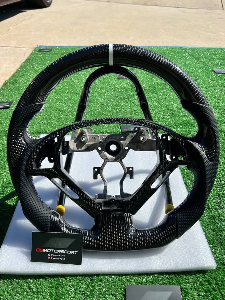 Real Carbon Fiber Steering Wheel for Infiniti G37 G25 G35 with CF Trim 08-15