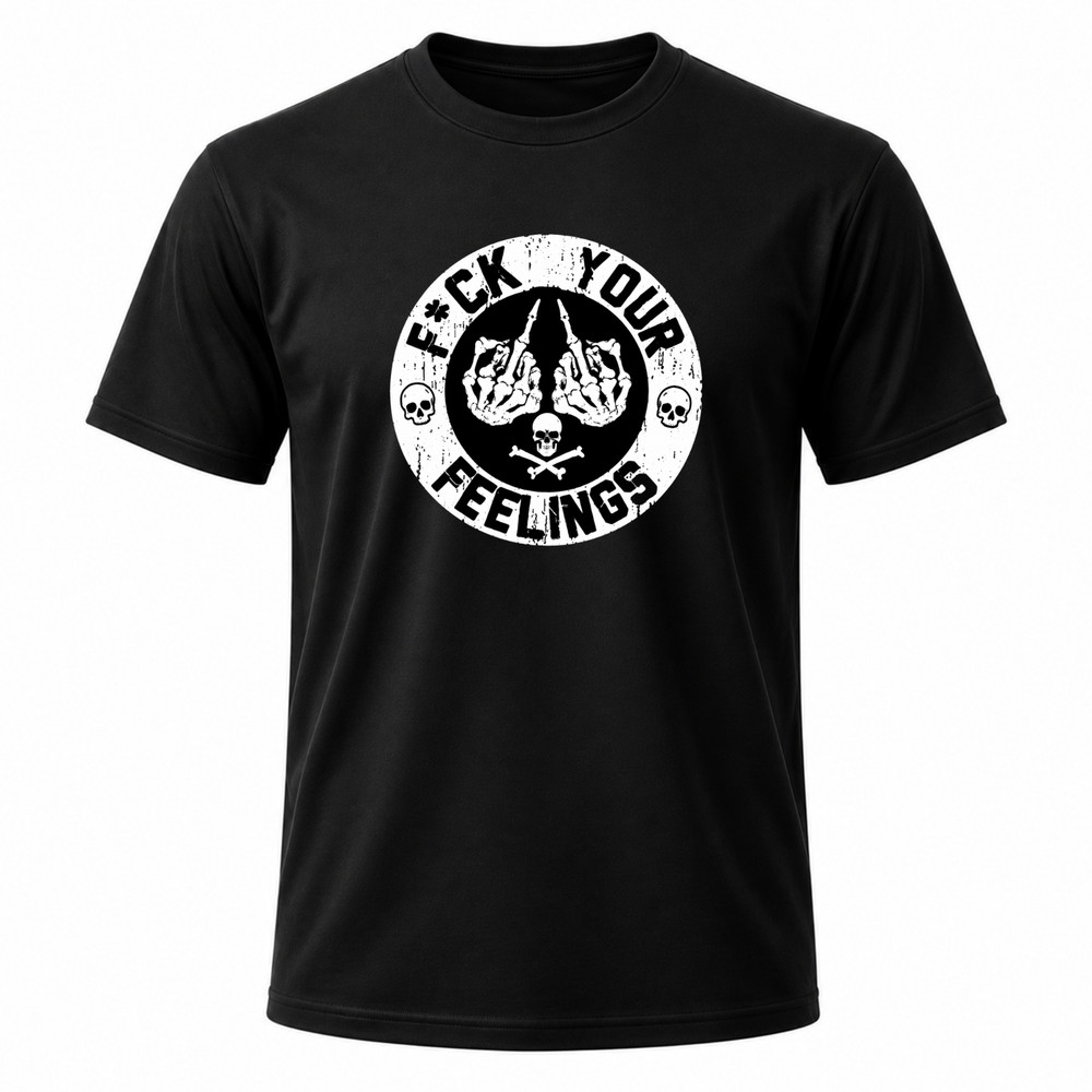 Your Feelings Skull Black Graphic T-shirt
