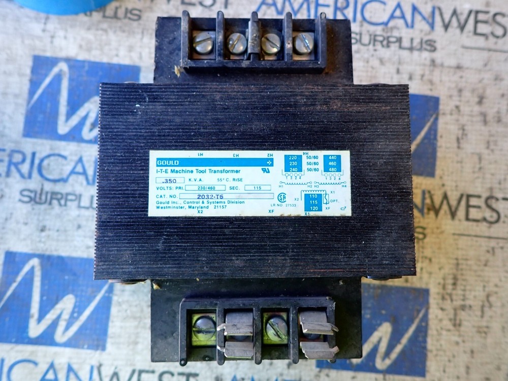 Gould Control Transformer 2032-T6 0.350KVA 240 480v to 120v T#