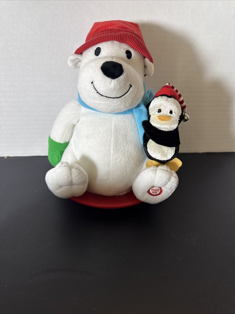 Hallmark Snowtime Pals Christmas Animated Polar Bear Christmas Toy Penguin WORKS