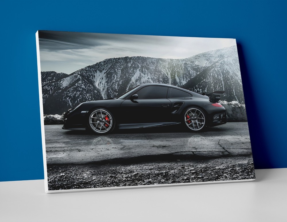 Porsche 997 VRT Poster or Canvas - Black Porsche Wall Art Print Decor
