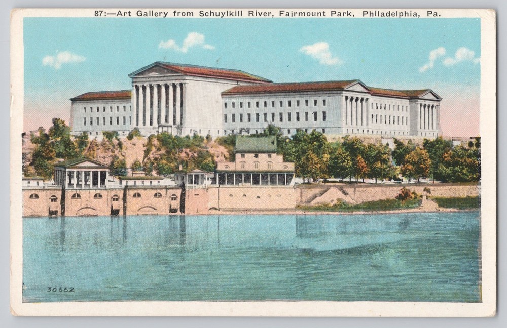 Art Gallery Schuylkill River Fairmount Park Philadelphia PA Vintage Postcard