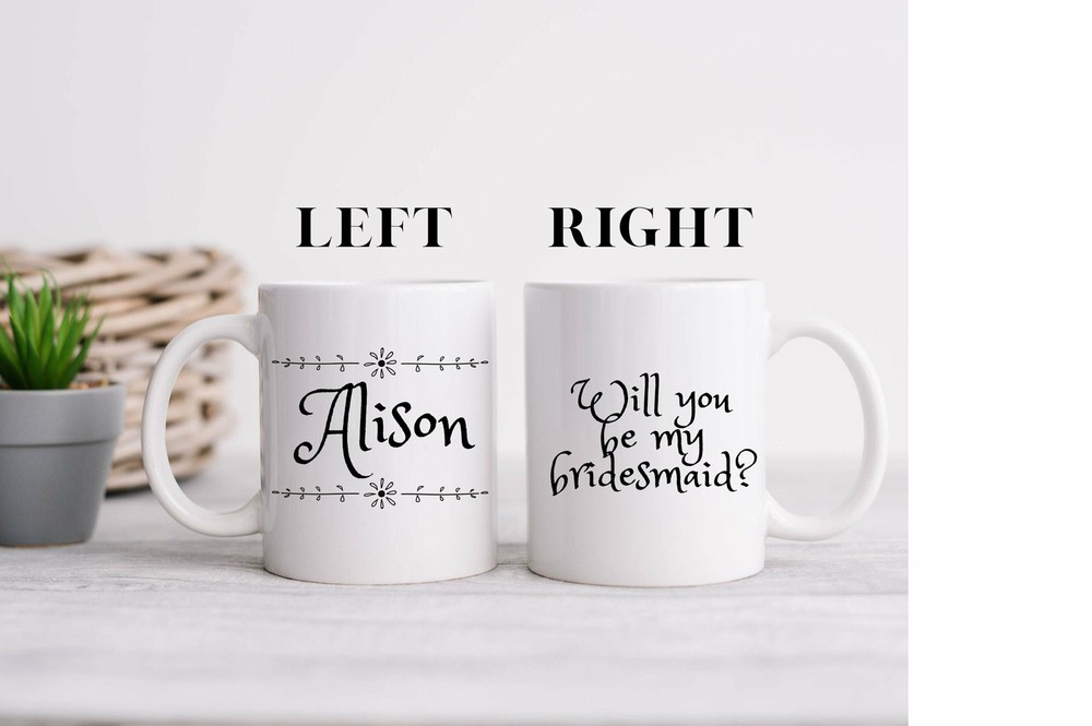 Personalized Bridesmaid Mug Custom Wedding Gift for Bridal Party