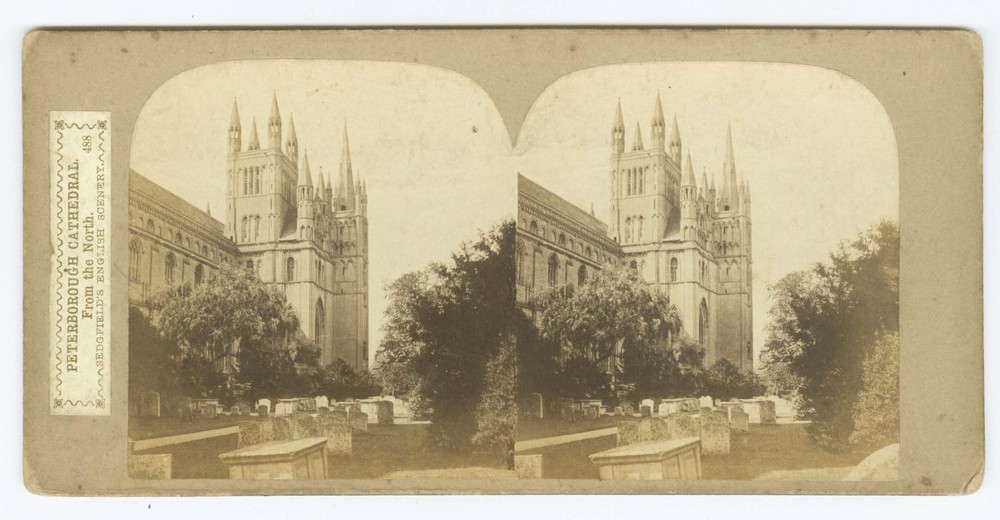 G2302~ ENGLAND – Peterborough Cathedral c.1860s Stereoview – WR Sedgfield