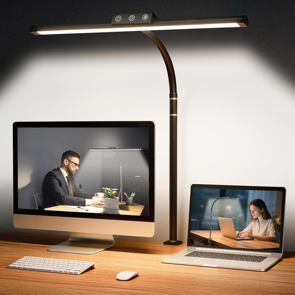 LED Desk Lamp for Home Office, Flexible Gooseneck Desk Lamp with Clamp, 5 Color