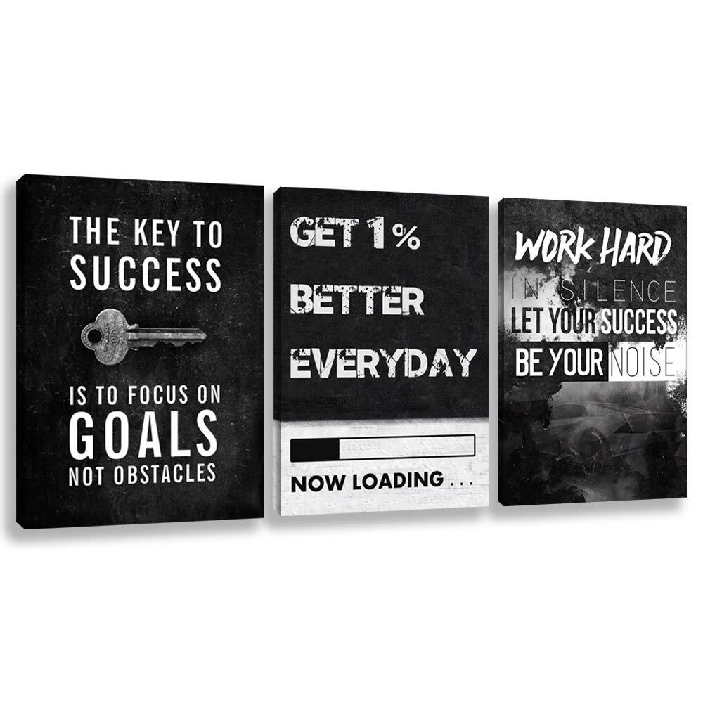 Motivational Wall Decor Inspirational Wall Art Canvas Poster Success Goal Art...