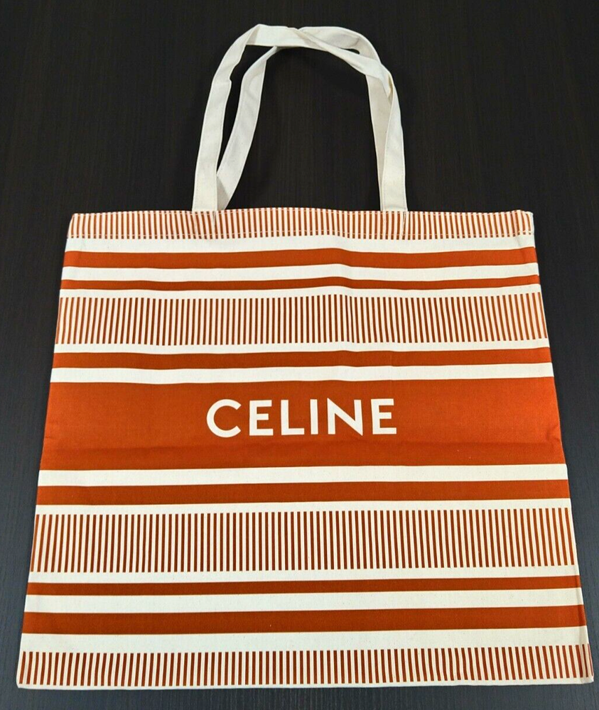 Celine Orange Striped Eco Tote Bag Novelty Gift for Women