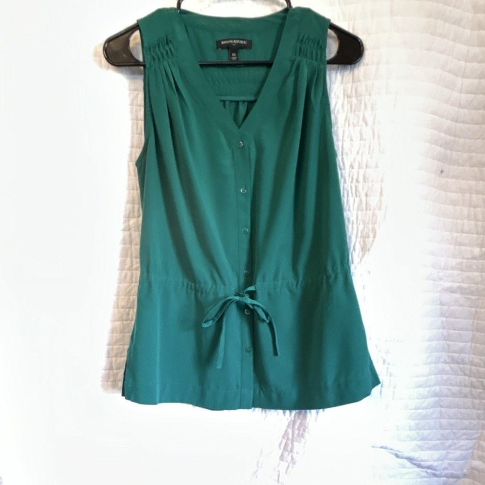 Banana Republic Women's XS Teal Green Sleeveless Blouse