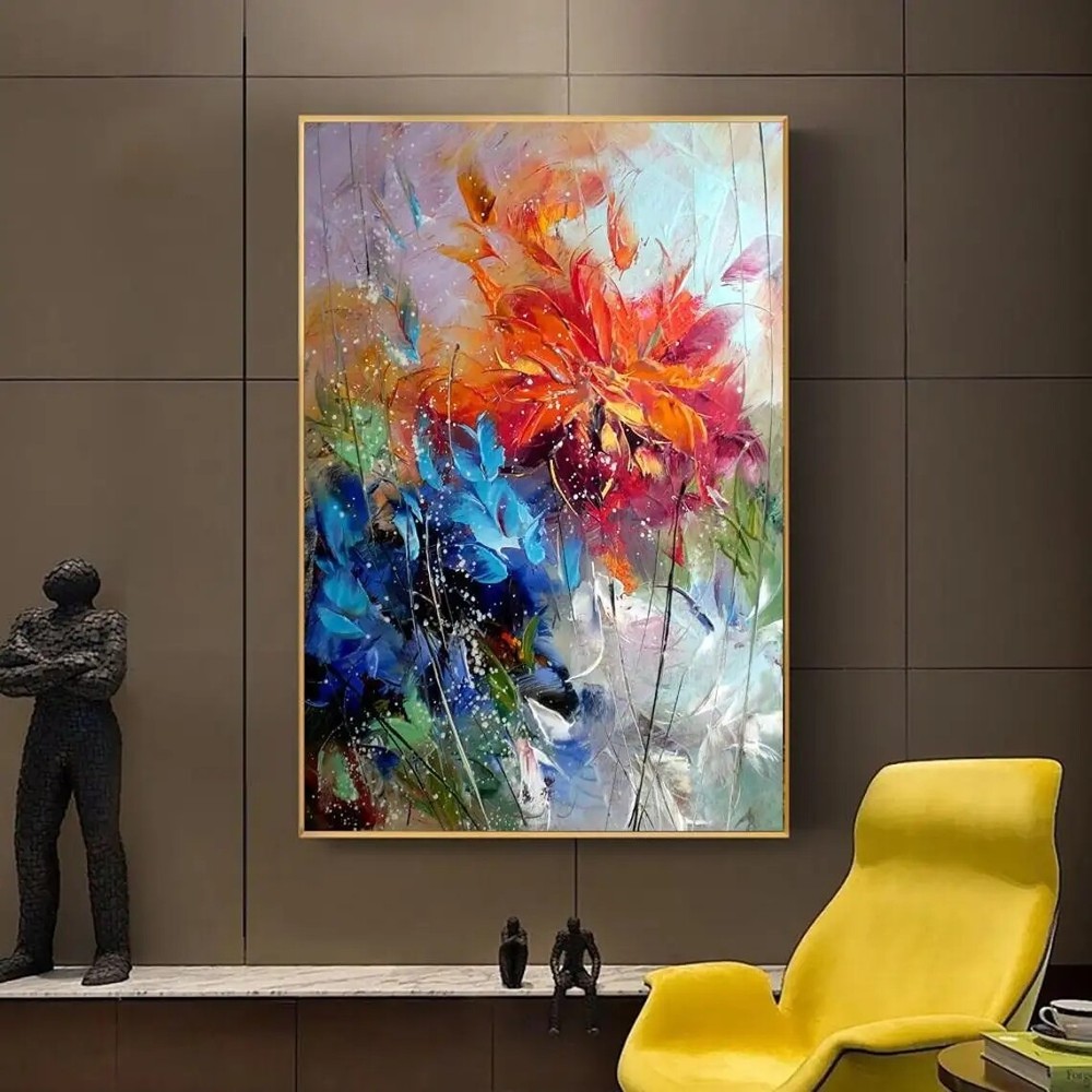 Flowers Oil Painting Hand Painted On Canvas Abstract Decorative Artwork Wall Art