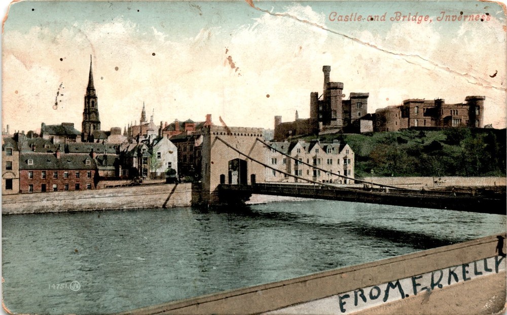 Castle, Bridge, Inverness, Erke Valentine's Series, Great Britain, S.S. Postcard