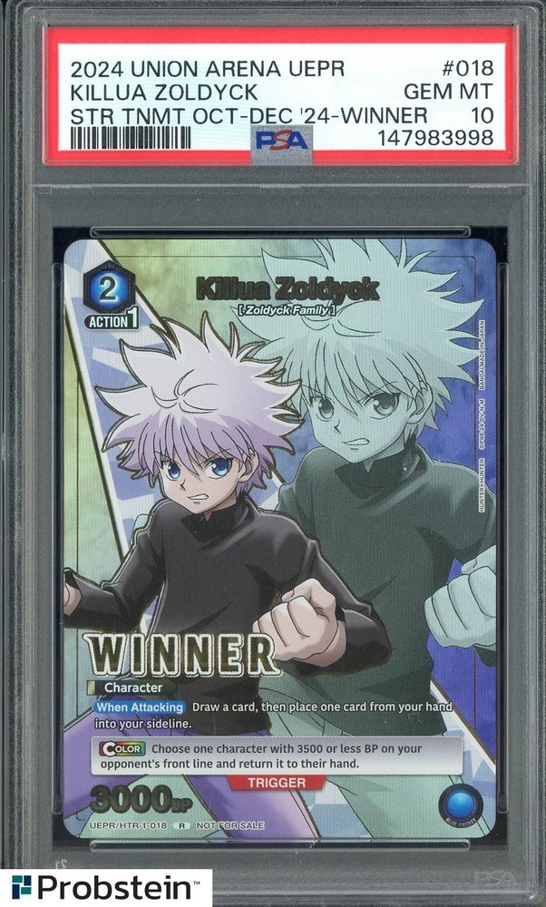 2024 Union Arena UEPR STR Tournament Winner #018 Killua Zoldyck PSA 10PROBSTEIN is actively accepting consignments !!