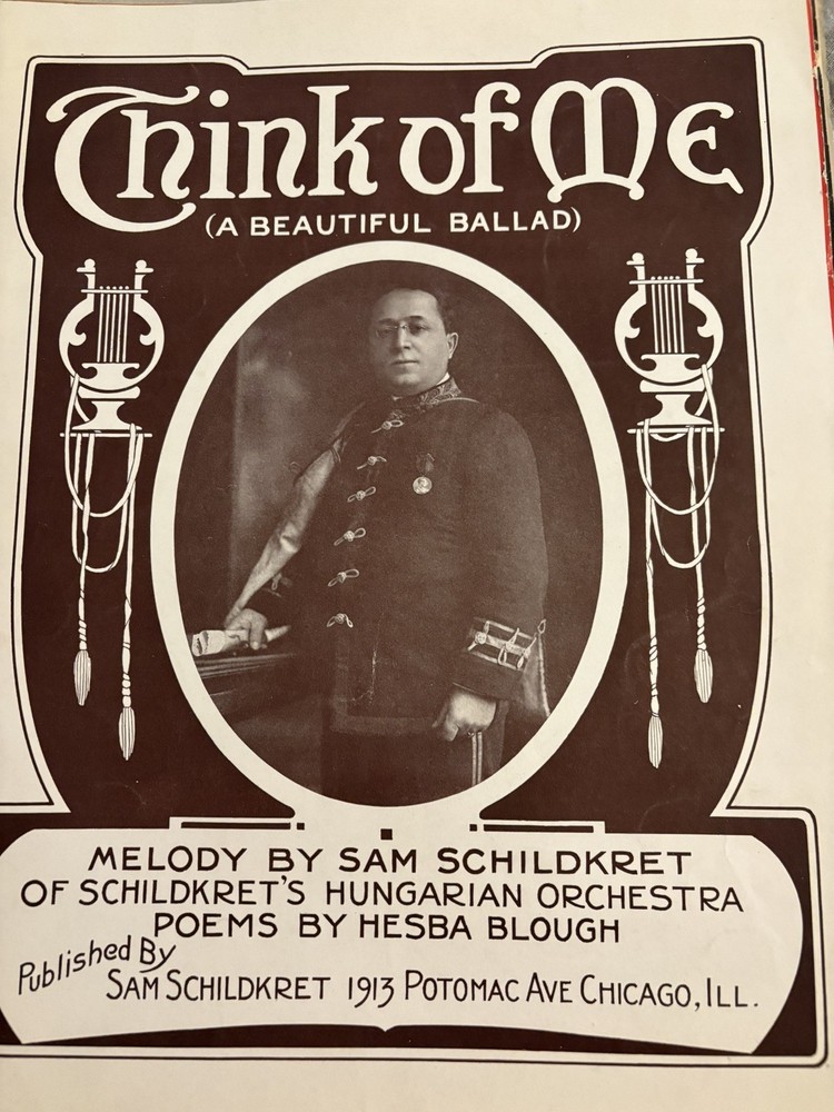 RARE Antique Think of Me 1915 Sheet Music Hungarian Schildkret Hesba Blough
