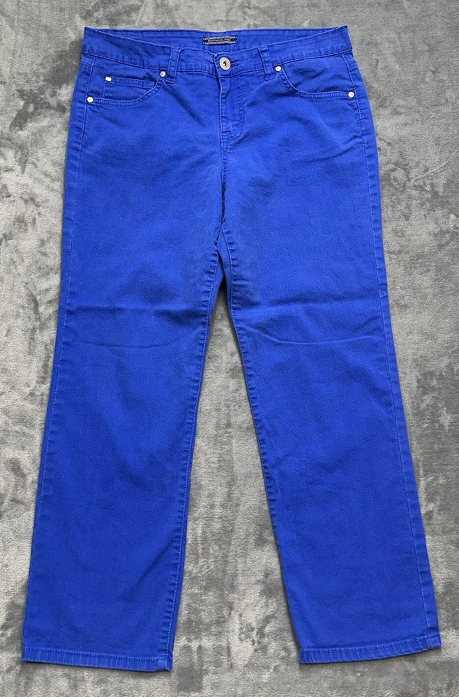Bandolino Jeans Womens 12P Blue Denim Mandie Stretch 33x26.5 Mid Rise Straight