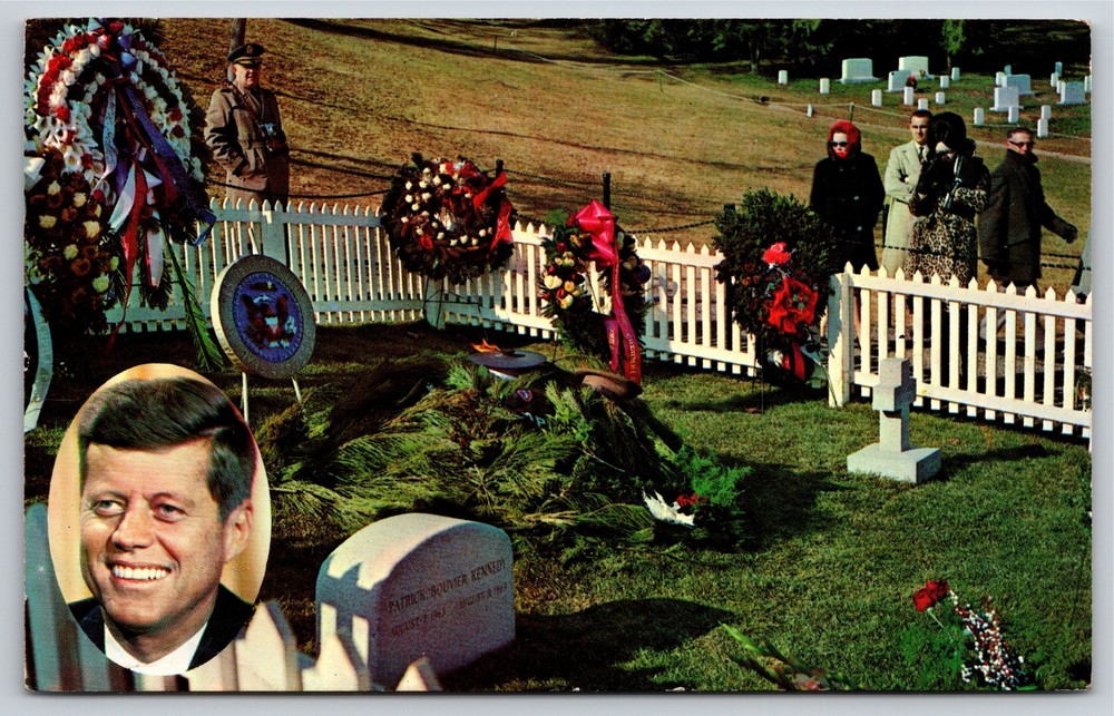 President~Grave of John Kennedy Arlington Cemetery Arlington VA~Vintage Postcard