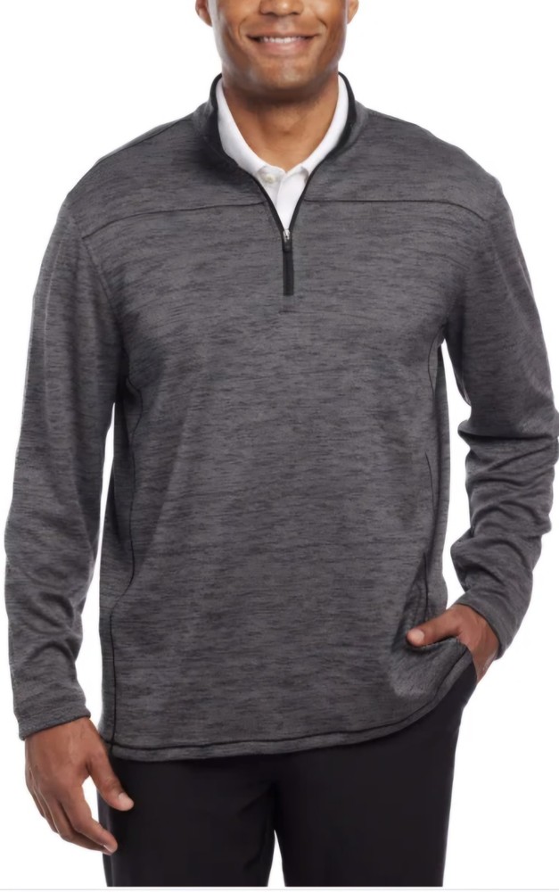 Pebble Beach Men XL Dry-Lux Performance 1/4 Zip all sports Pullover Black GAM2