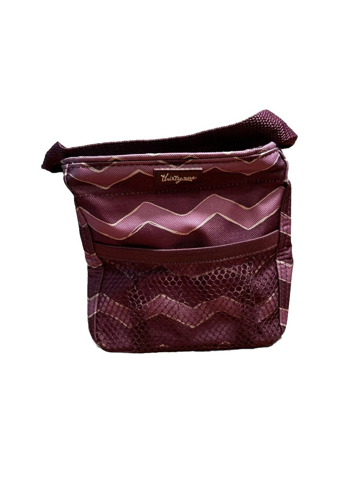 Thirty-One Brand Small Purple Chevron Organizer Tote with Handle