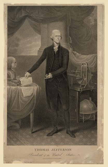 Photo:Thomas Jefferson 1801 Portrait Engraving Declaration of Independence