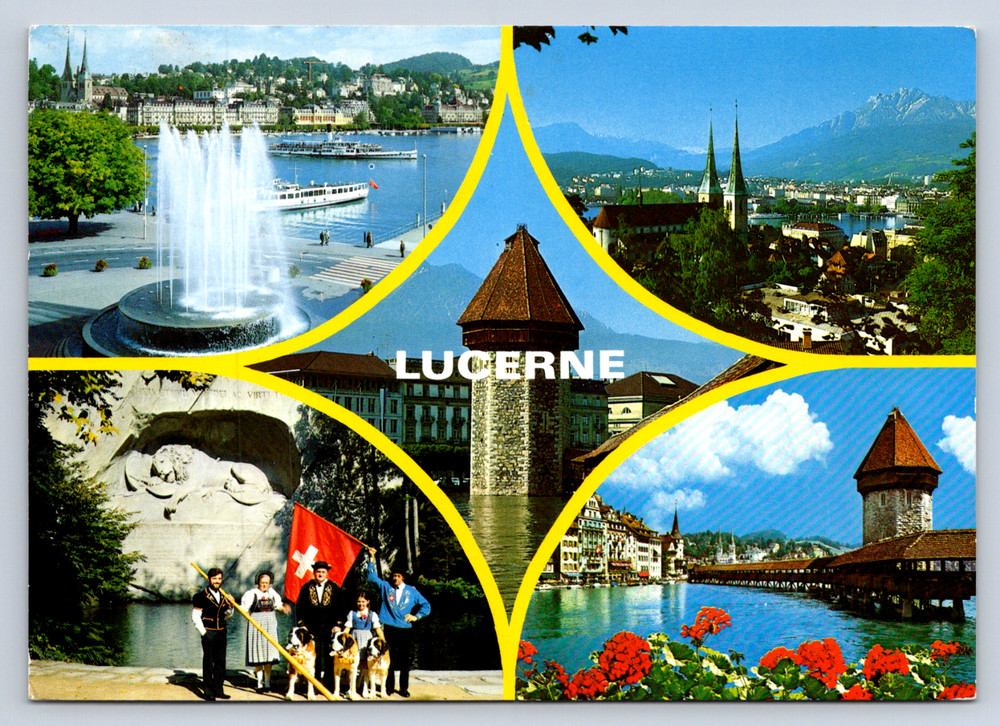 Vintage Postcard Luzern Lucerne Switzerland