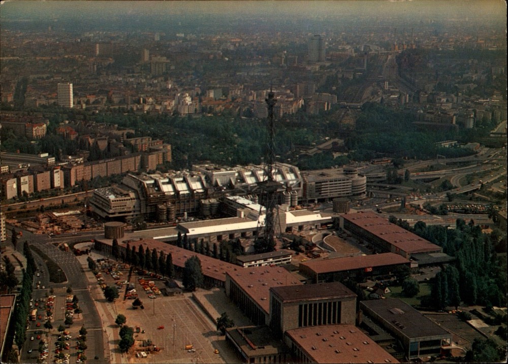 Aerial Berlin Germany Funkturm vintage postcard a996