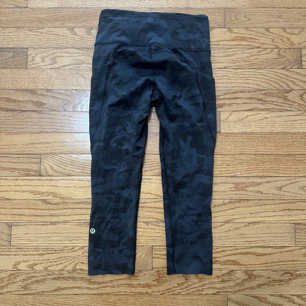 Lululemon Fast and Free Crop II 19 Nulux Formation Camo Deep Coal Multi W6BCWS 4