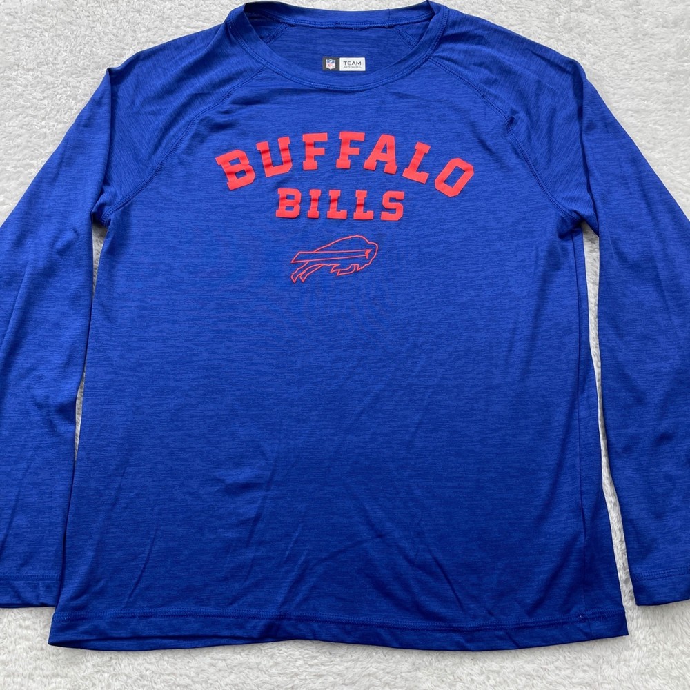 Buffalo Bills NFL Team Apparel Long Sleeve T-Shirt Mens Medium Blue