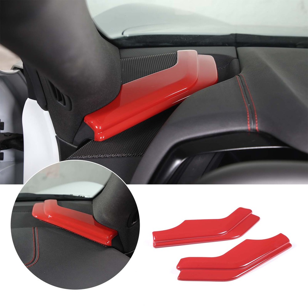 Red Car Dashboard Side Pillar Base Cover Decorative Trim For Corvette C8 2020-24