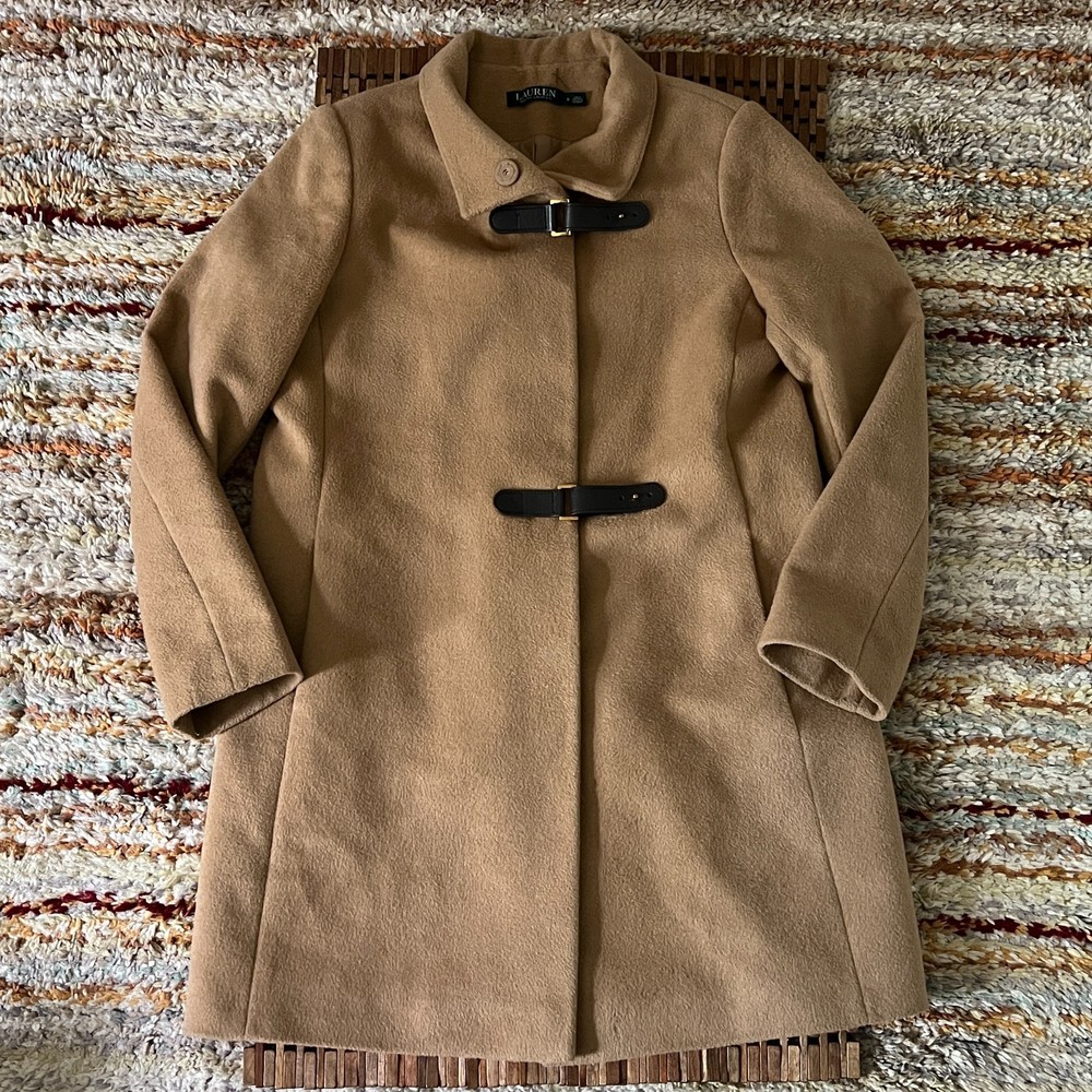 Vintage Lauren Ralph Lauren Wool Jacket Coat Parka Grey Women's 6 Medium VTG