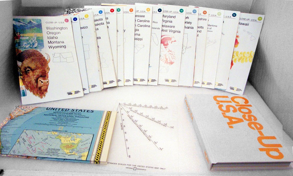 1988 Close-Up USA National Geographic 16 Maps Temperature Book
