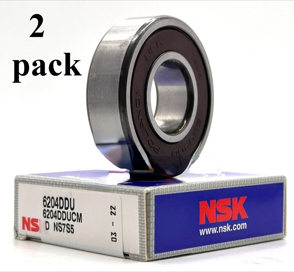 （2Pack）NSK 6204 DDU CM DEEP GROOVE BALL BEARING RUBBER SEALED