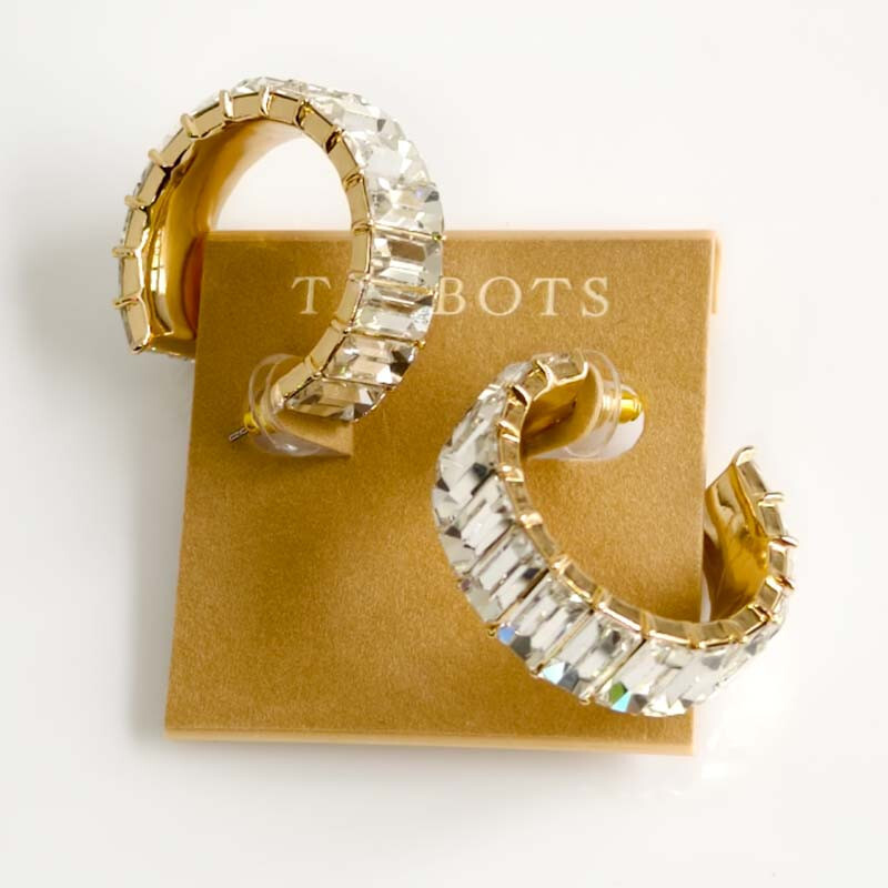 33mm Talbots Crystal Hoop Earrings for Women Party Vacation Jewelry
