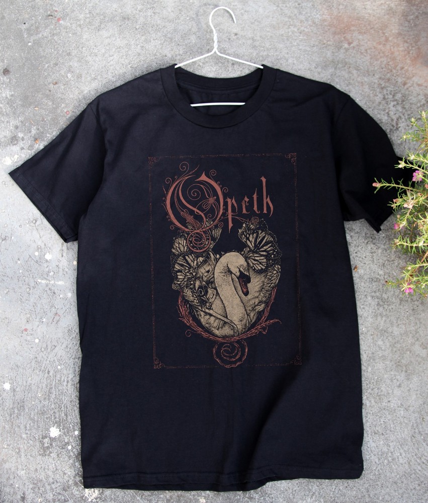 HOT! Opeth Swan Graphic Unisex Black Cotton T-Shirt Size S-5XL