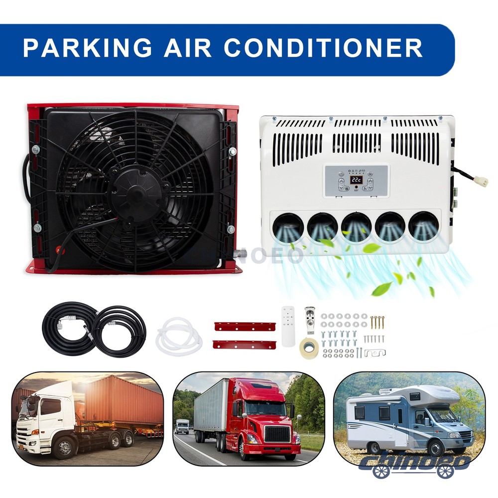 12V Truck Cab Air Conditioner Split AC for Semi Trucks Bus RV Caravan 11000BTU
