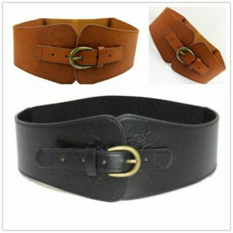 Waist Cincher Belt Wide Stretch Faux Leather Corset for Women