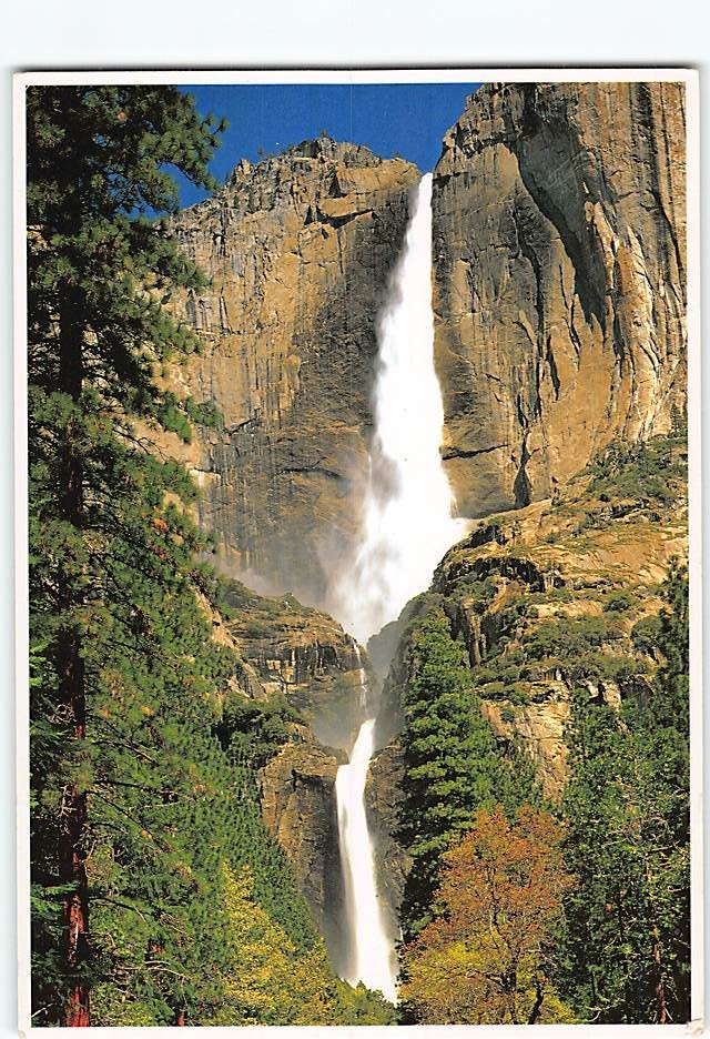Postcard Upper & Lower Yosemite Falls Yosemite National Park Wyoming USA