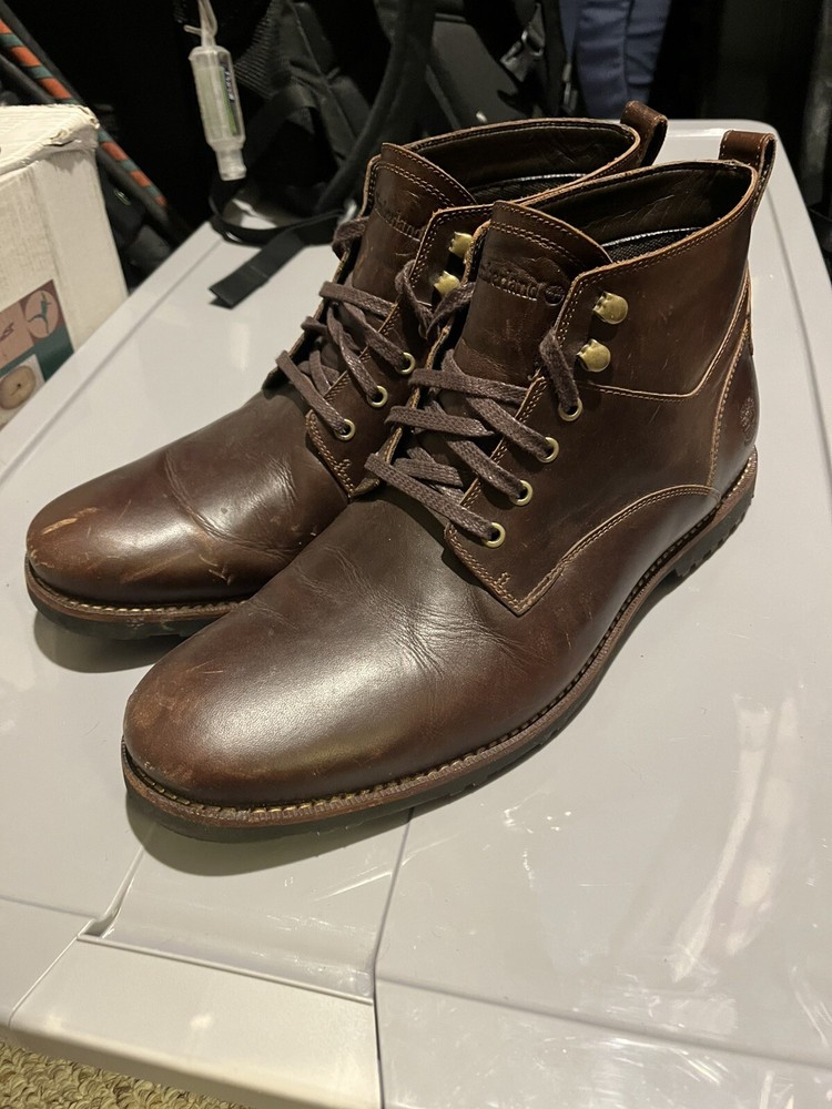 Timberland Dark Brown Leather boots men’s Size 12