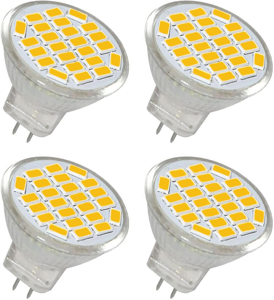 3W MR11 LED Flood Light Bulbs, GU4 Bi-Pin Base, 180°Beam Angle, 12V 20W Halogen