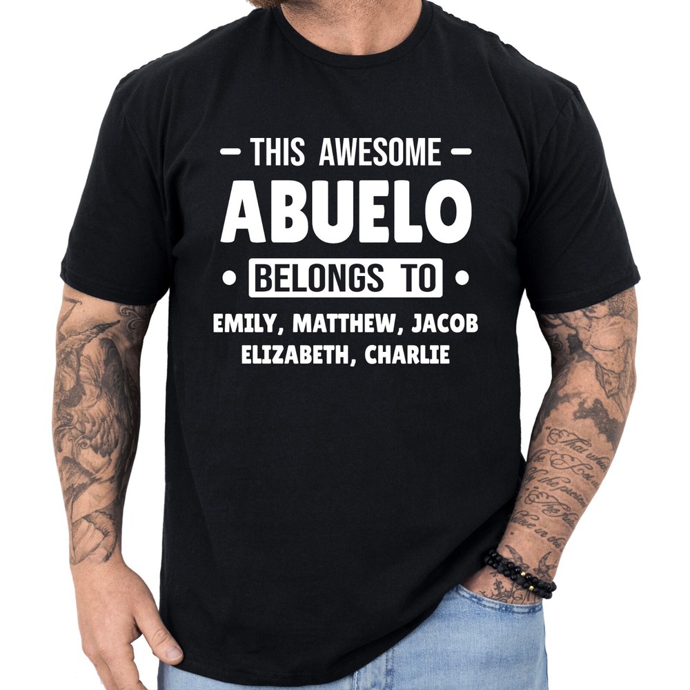 Personalized Abuelo T-shirt Custom Fathers Day Gift  Kids Names Gifts Abuelo-image