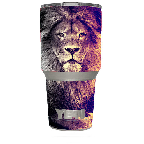 Skin Decal (6-piece kit) for Yeti 30 oz Rambler Tumbler Cup / Proud Lion, King