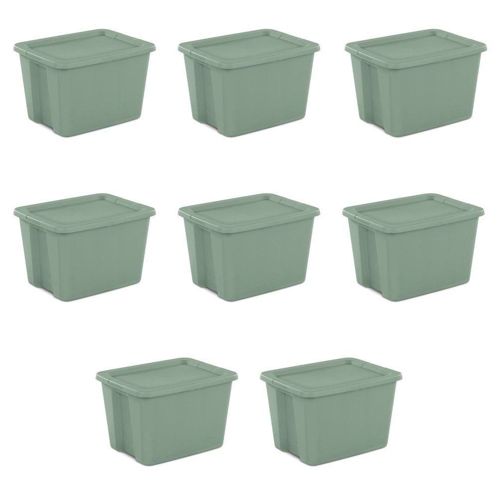 18-Gallon Light Green Plastic Storage Bin with Snap-On Lid