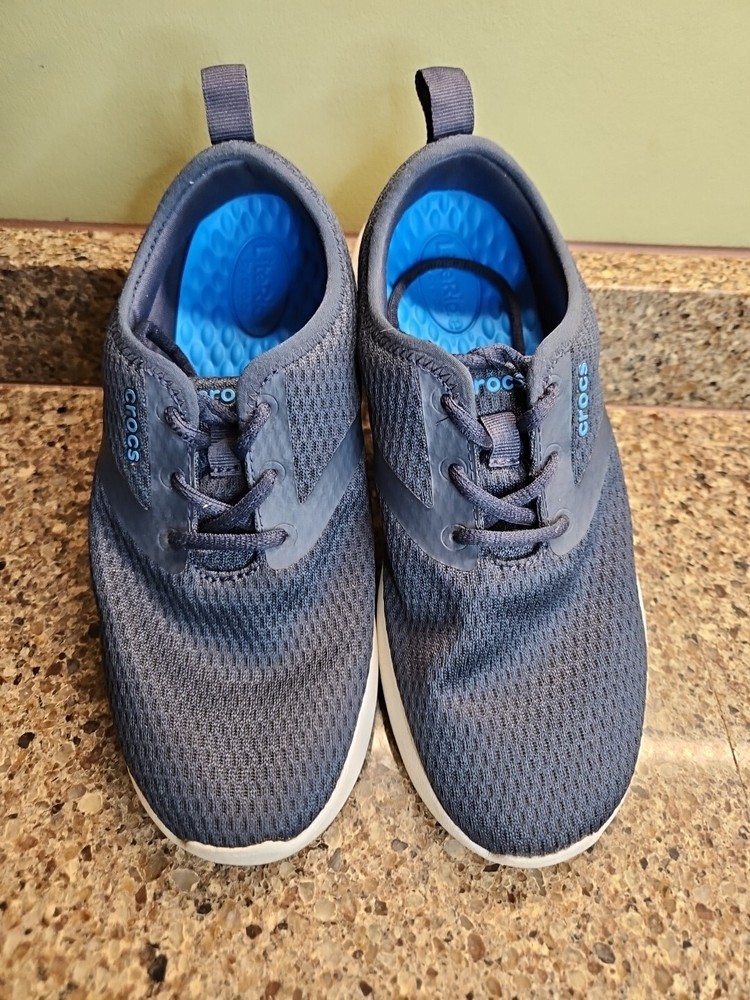 Crocs Literide Pacer Shoes men's Size 7 Sneakers Blue Lace Up Casual Light USA