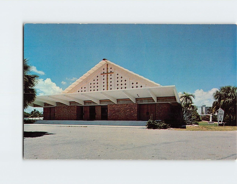 Postcard The beautiful Saint Pius X Catholic Church Fort Lauderdale Florida USA