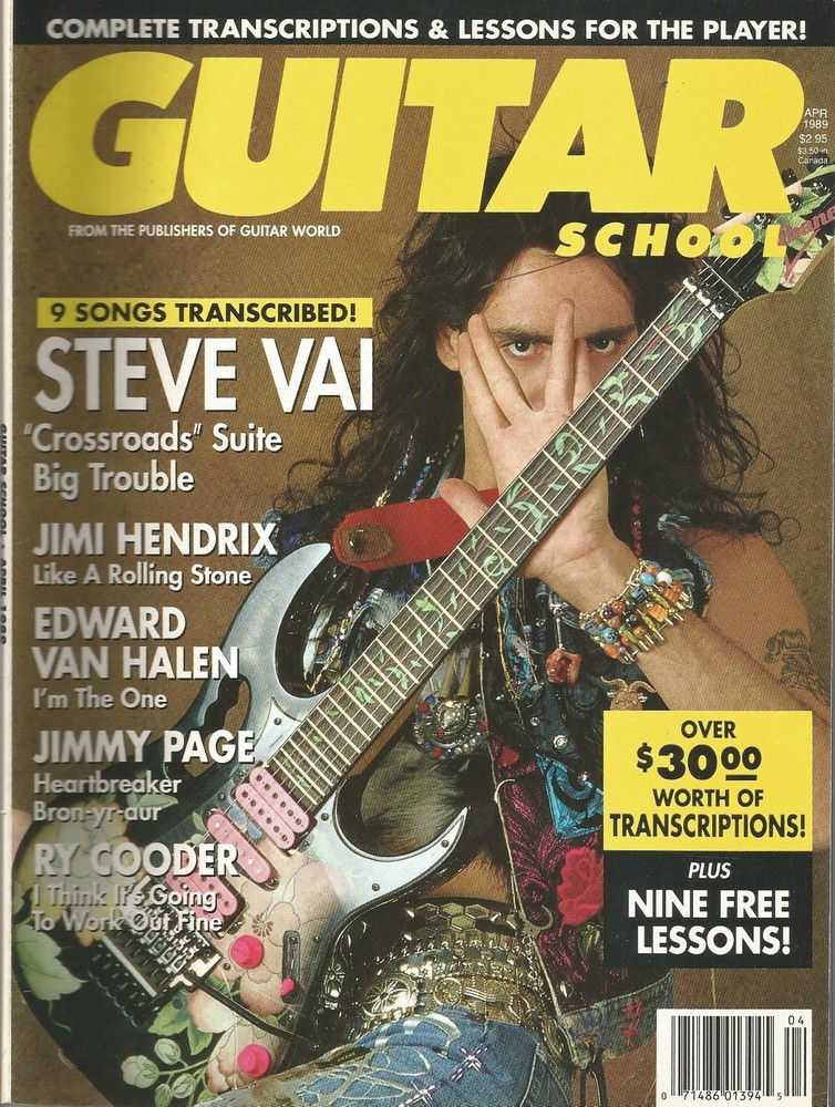Guitar School Magazine (April 1989,Steve Vai,Jimi Hendrix)