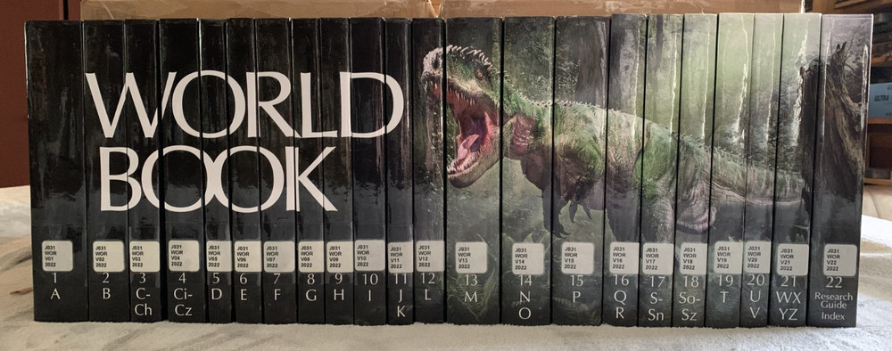 Complete 2022 World Book Encylopedia set including Research Guide