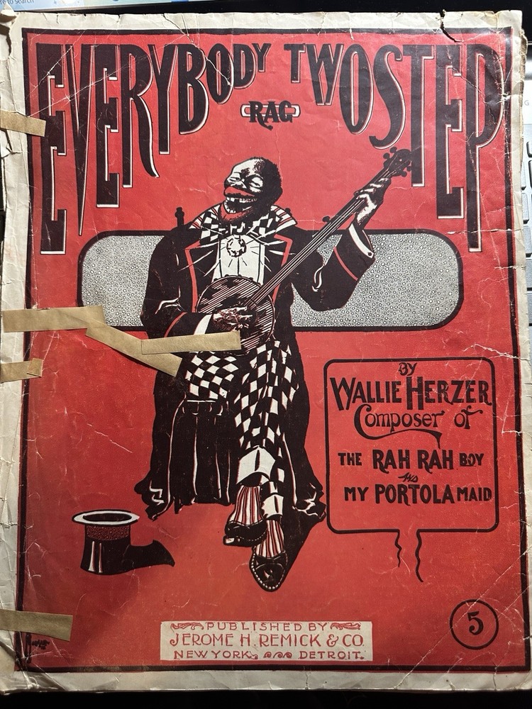 1911 11x14 Ragtime EVERYBODY TWOSTEP by WALLIE HERZER