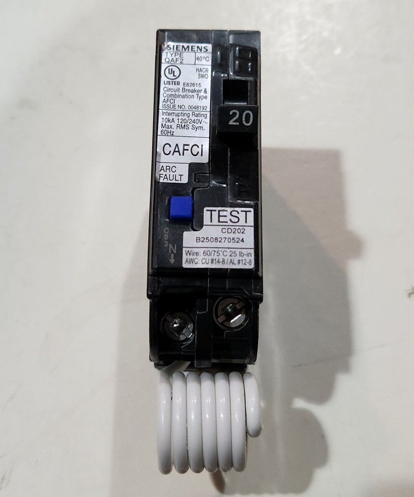 Siemens 20 Amp 1-Pole Combination Type AFCI Plug-On Neutral Circuit Breaker